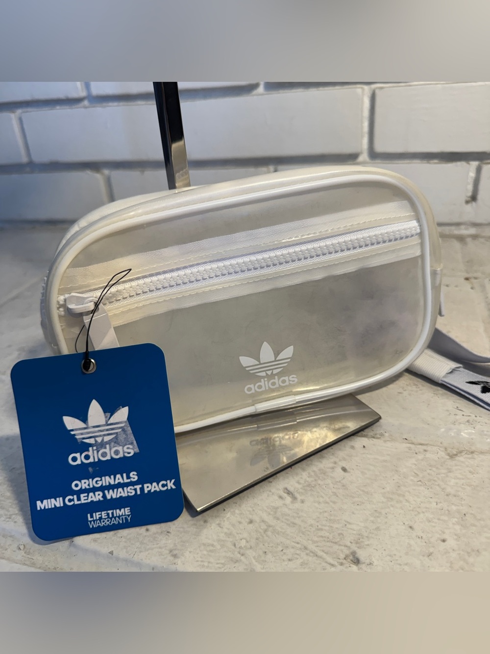 NWT adidas Originals Mini Clear Waist Pack Fanny Pack Translucent White CL5284